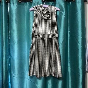 Monteau Dresses - Houndstooth Cowl Neck Dress Monteau Dresses - Houndstooth Cowl Neck Dress